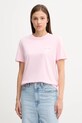 Bavlněné tričko Calvin Klein Jeans LV047C905G růžová AW25