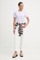 Calvin Klein Jeans t-shirt basic damski bawełniany LV047B224G fioletowy SS26