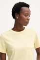 Calvin Klein Jeans T-shirt basic damski bawełniany żółty LV047B224G