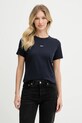 BOSS Orange tricou din bumbac uni bleumarin 50547547
