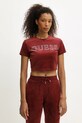 Guess t-shirt dziecięcy COUTURE regular bordowy V3BI01.K0232