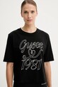 Guess t-shirt bawełniany MISTY nadruk czarny V5RI11.K8HM0