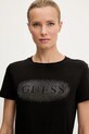 Бавовняна футболка Guess INGRID чорний V5YI08.J1314
