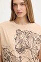 Guess t-shirt bawełniany beżowy W5YI09.K6XN4