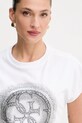 Guess tricou din bumbac 4G alb W5YI14.I3Z14