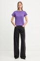 Pinko t-shirt bawełniany 100373.A2RE fioletowy AW25