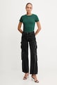 Pinko tricou din bumbac 100355.A2RD verde AW25