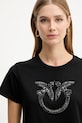 Pinko t-shirt bawełniany czarny 100535.A2RN