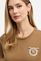 Pinko t-shirt bawełniany brązowy 103320.A2RN