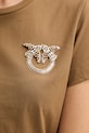 Pinko t-shirt bawełniany 103320.A2RN brązowy