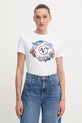 Versace Jeans Couture t-shirt bawełniany nadruk biały 79HAHP01.CJ01P