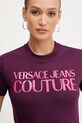 Bavlnené tričko Versace Jeans Couture fialová 79HAHE05.CJ00E