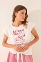 women'secret t-shirt bawełniany nadruk biały 3279713