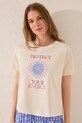 women'secret t-shirt bawełniany 3279711 beżowy AW25