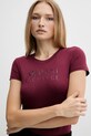 Armani Exchange t-shirt bawełniany bordowy XW001357.AF10356