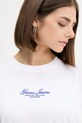 Памучна тениска Guess Jeans бял W5YI25.K8HM0