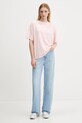 Βαμβακερό μπλουζάκι Guess Jeans W5YI25.K8HM0 ροζ AW25