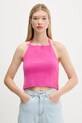 adidas Originals top Fluffy Halter cu modele violet JW6002
