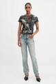 Βαμβακερό μπλουζάκι Diesel T-UNCUTIE-LONG-R1 A19551.0DLBM γκρί AW25