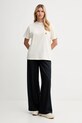 Bally t-shirt bawełniany WJE07E beżowy AW25
