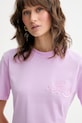 Βαμβακερό μπλουζάκι MSGM ροζ 3941MDM81.257798