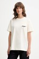MSGM t-shirt bawełniany regular beżowy 2000MDM540.200002