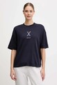 Napapijri t-shirt bawełniany S-Irto nadruk granatowy NP0A88SO1761