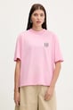 Oblečenie Bavlnené tričko adidas Animal JV8532 ružová