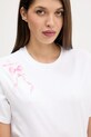 adidas t-shirt bawełniany W CO BOW T biały JX1322