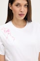 Βαμβακερό μπλουζάκι adidas W CO BOW T λευκό JX1322