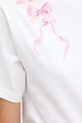 adidas t-shirt bawełniany W CO BOW T JX1322 biały