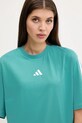 adidas tricou din bumbac 3-Stripes turcoaz JX7626