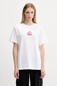 adidas tricou din bumbac FARMMKT print alb KC2325
