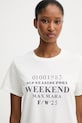 Памучна тениска Weekend Max Mara GUGLIA бял 2525976031600