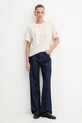 Weekend Max Mara t-shirt bawełniany 2525976051600 beżowy AW25