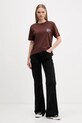Bavlněné tričko Tommy Jeans DW0DW21524 hnědá AW25