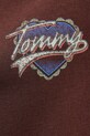 Bavlněné tričko Tommy Jeans DW0DW21524 hnědá