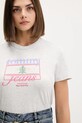 Bavlněné tričko Tommy Jeans šedá DW0DW21533