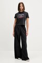 Βαμβακερό μπλουζάκι Tommy Jeans DW0DW21533 μαύρο AW25
