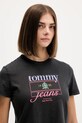 Βαμβακερό μπλουζάκι Tommy Jeans μαύρο DW0DW21533