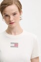 Tommy Jeans t-shirt bawełniany beżowy DW0DW21965