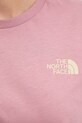 Βαμβακερό μπλουζάκι The North Face NF0A87NKFA71 ροζ