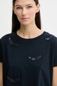 ZADIG&VOLTAIRE t-shirt bawełniany granatowy JWTS02821