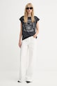 Bavlněné tričko ZADIG&VOLTAIRE JWTT01275 šedá AW25