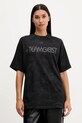 Bavlnené tričko adidas Originals Rhinestone Tee nášivka čierna KF3113