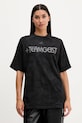 adidas Originals tricou din bumbac Rhinestone Tee imprimeu negru KF3113