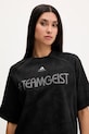 adidas Originals tricou din bumbac Rhinestone Tee negru KF3113