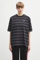 adidas Originals t-shirt bawełniany Striped Ss Tee wzorzyste czarny KF2321