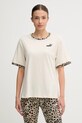 Puma t-shirt bawełniany aplikacja beżowy 688082.