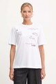 Patrizia Pepe tricou din bumbac print alb 2M4521.J365